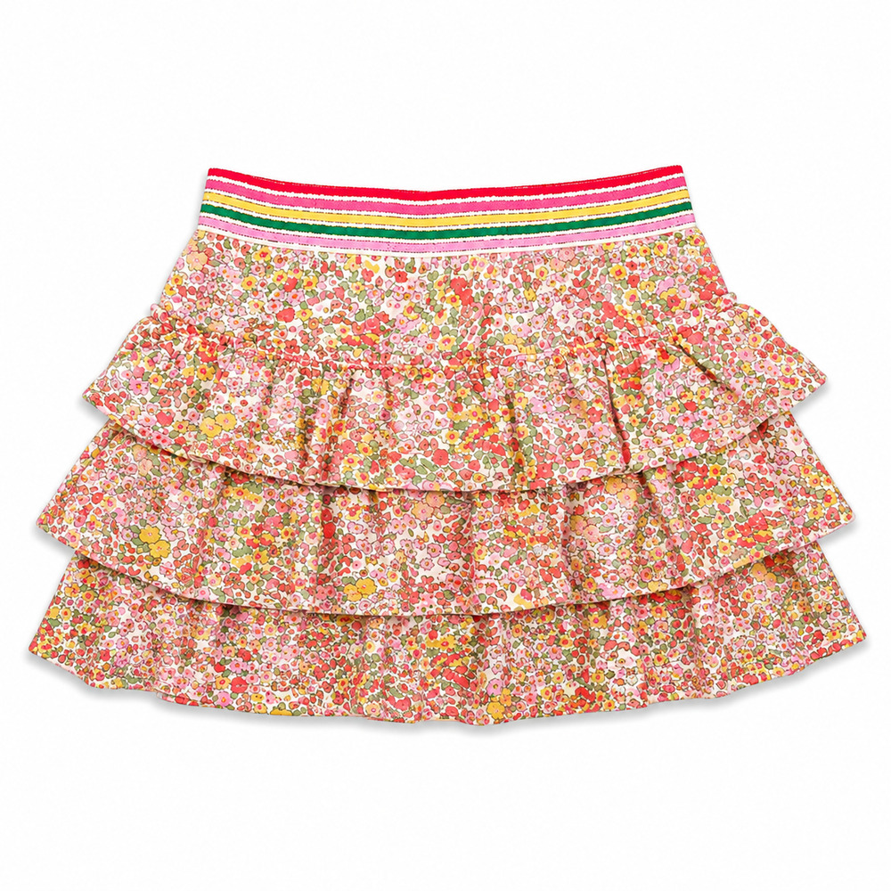 Mini Boden Girls Floral Tiered Ruffle Skort 5-6Y 116 Cotton Jersey